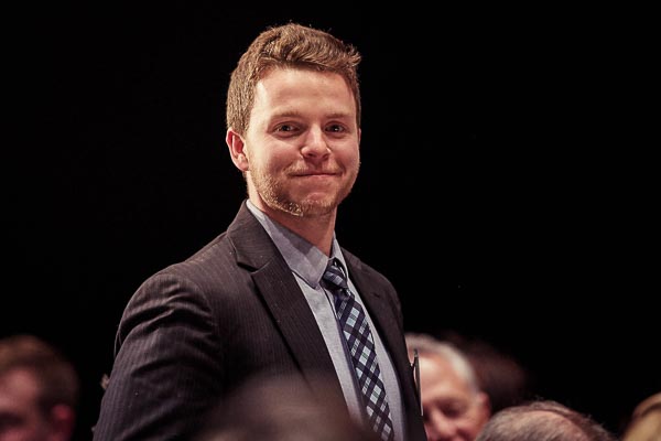 UWGB student at business week dinner