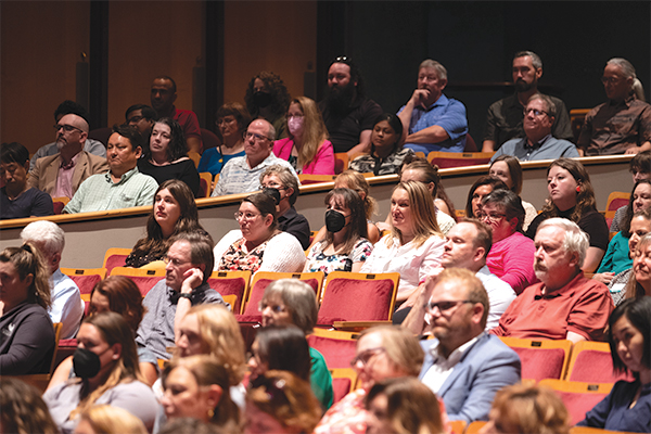 Faculty gathered in the Weidner Center during SOFA convocation