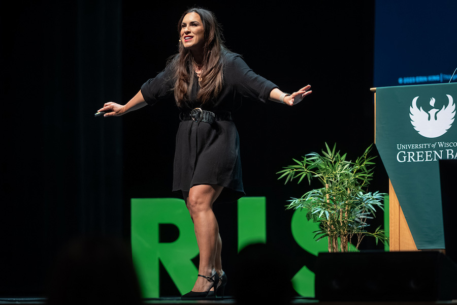 Keynote Speaker Erin King on stage at Celebrate 2026