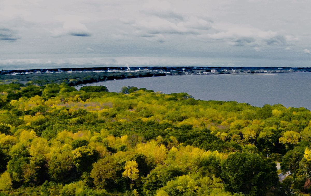 ariel view of the Bay of Green Bay