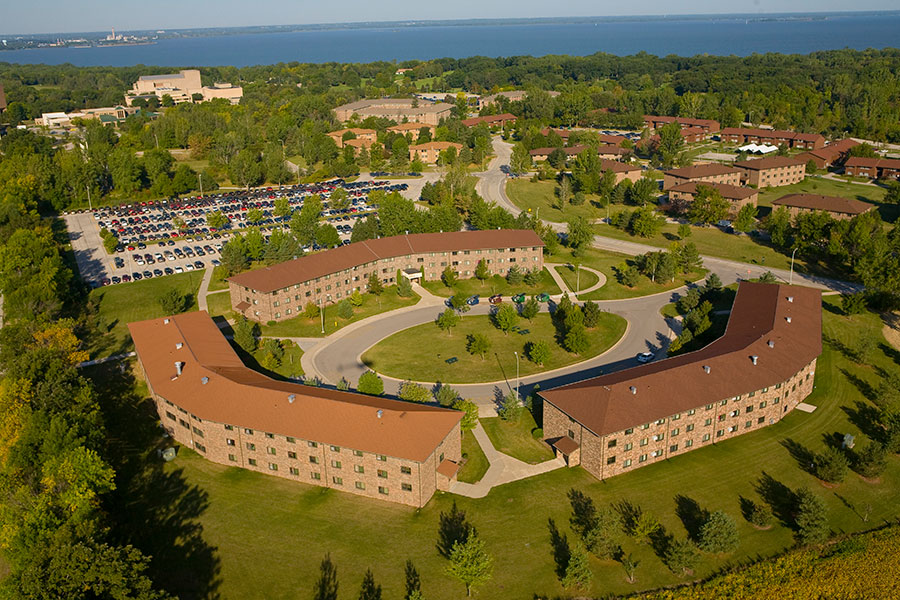 aerial photo of UWGB residential housing