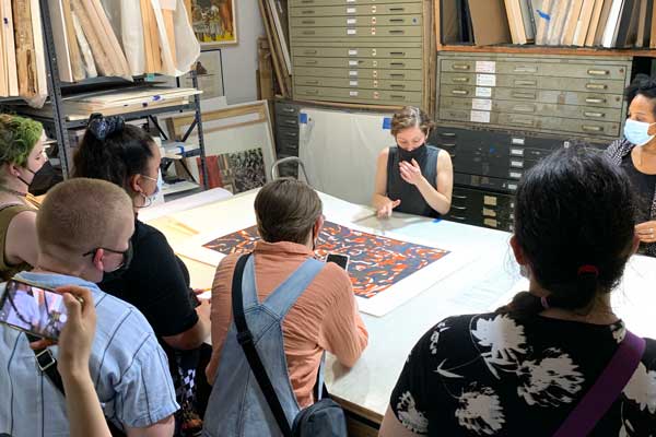 Students visit print studio abroad