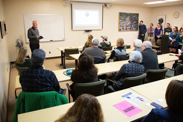 Students attend class