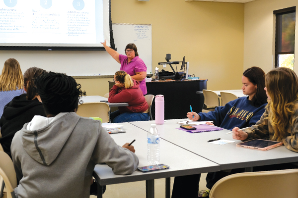 Social Work students in a classroom during a lecture