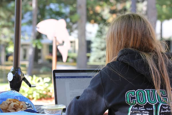 student with laptop