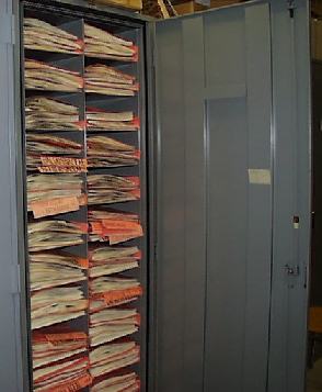 herbarium cabinet showing vouchers.