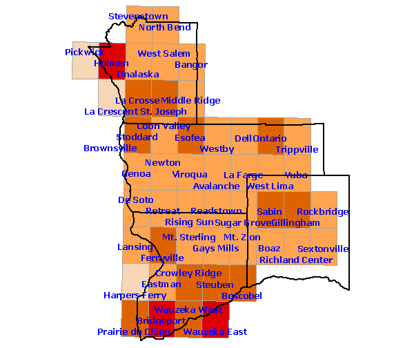 Confirmed Species Region 21 Map