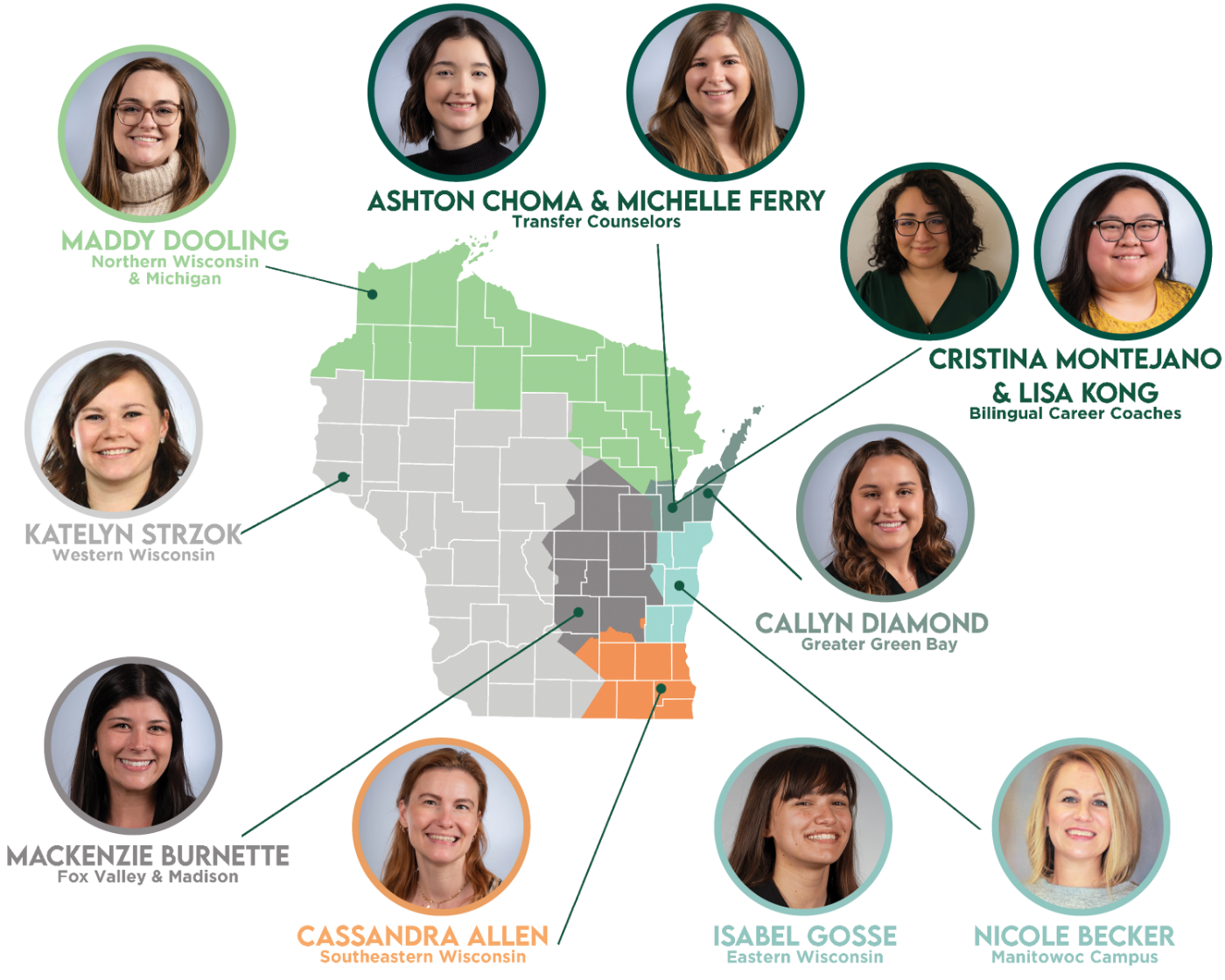 map of admissions counselors and their territories