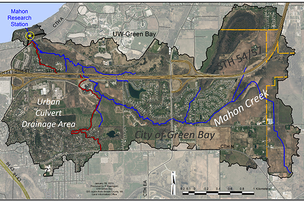 watershed map of Green Bay