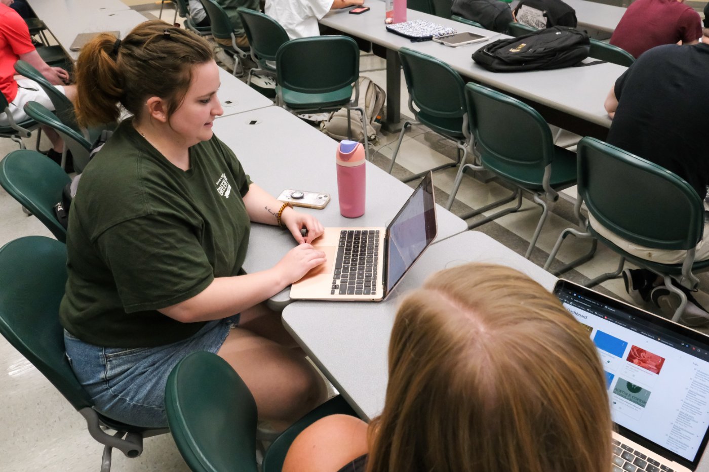 Maddie working in a classroom