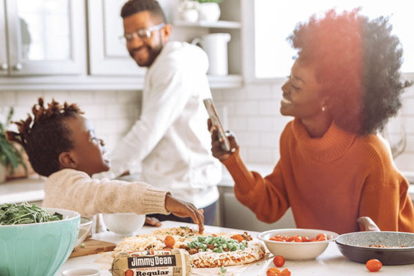 Family in kitchen