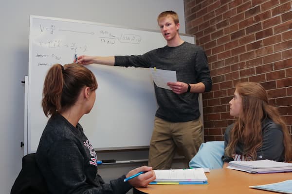 Students studying together