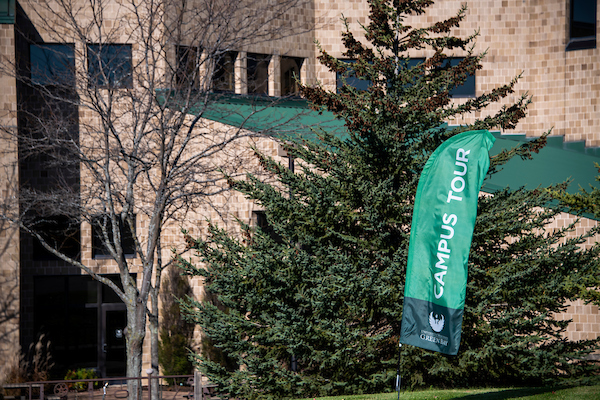 Campus tour sign outside