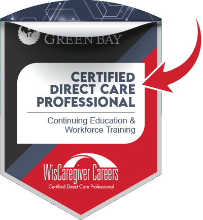 Certified Direct Care Professional digital badge showing data inside