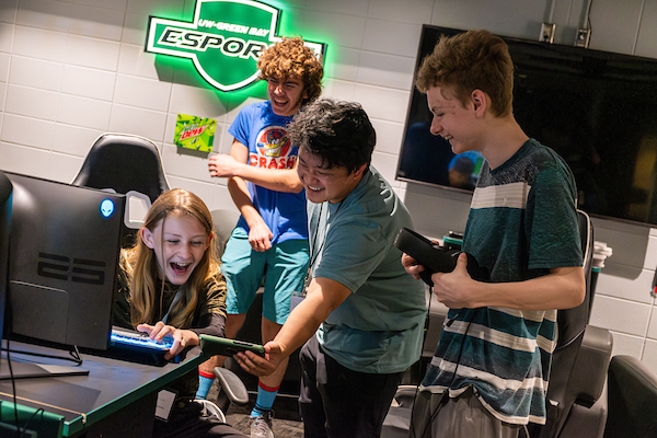 Campers enjoying video game programming