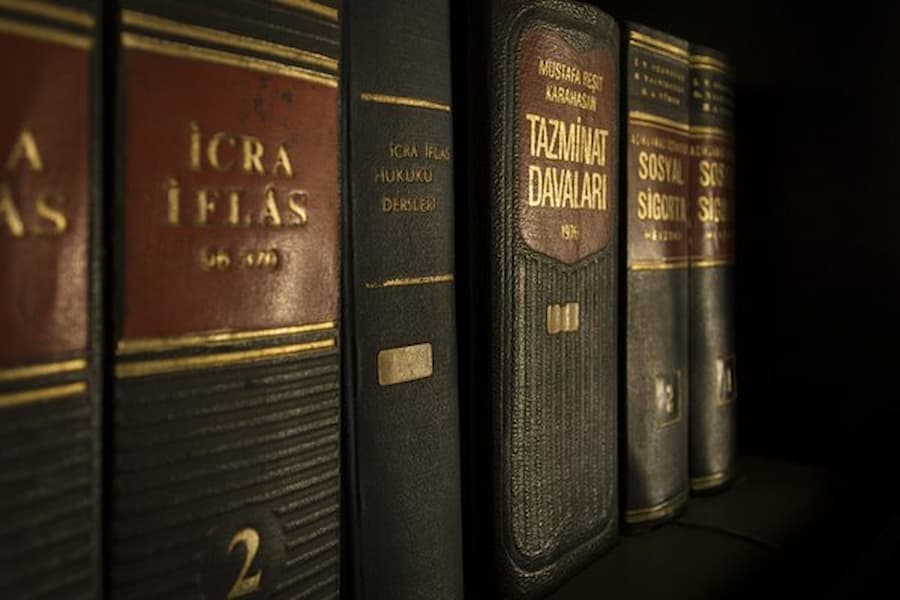 Law books on shelf