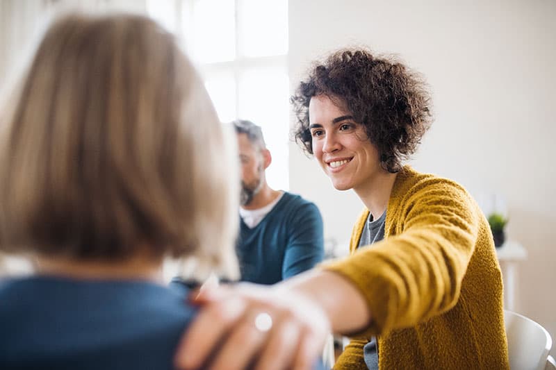 counselor working with a client