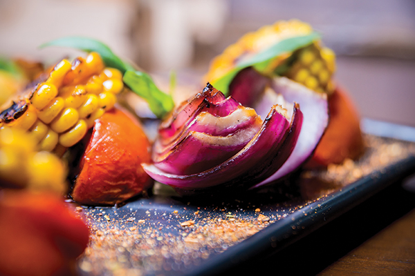 A plate of grilled vegetables