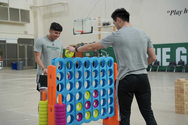 Students play giant Connect 4