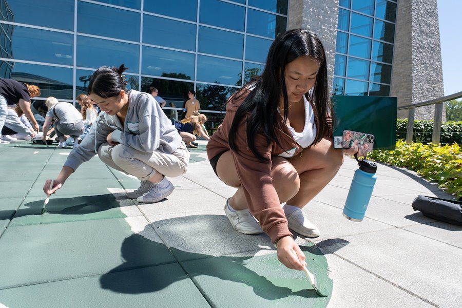 Students at the Sheboygan campus participate in Painting the Phoenix