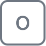 Gray O icon.