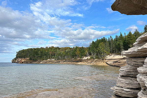 Escarpment at waters edge