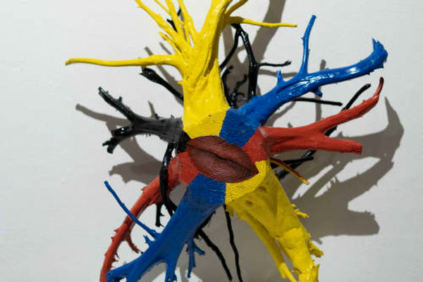 Colorful sculpture on display