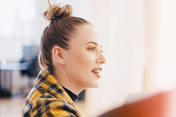 Woman speaking during a meeting