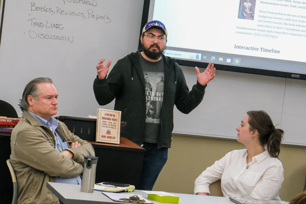 Student gives presentation to class