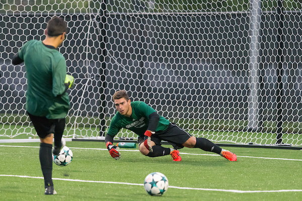 Soccer goalie at net