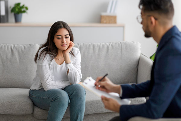 Young women in therapy session