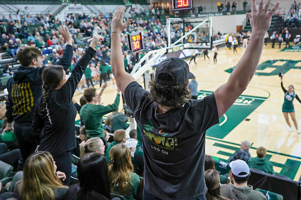 Phoenix Fans cheering at basketball game