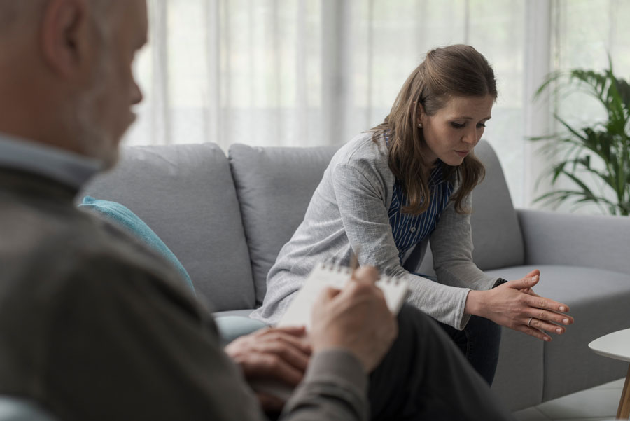 Person in intensive therapy session