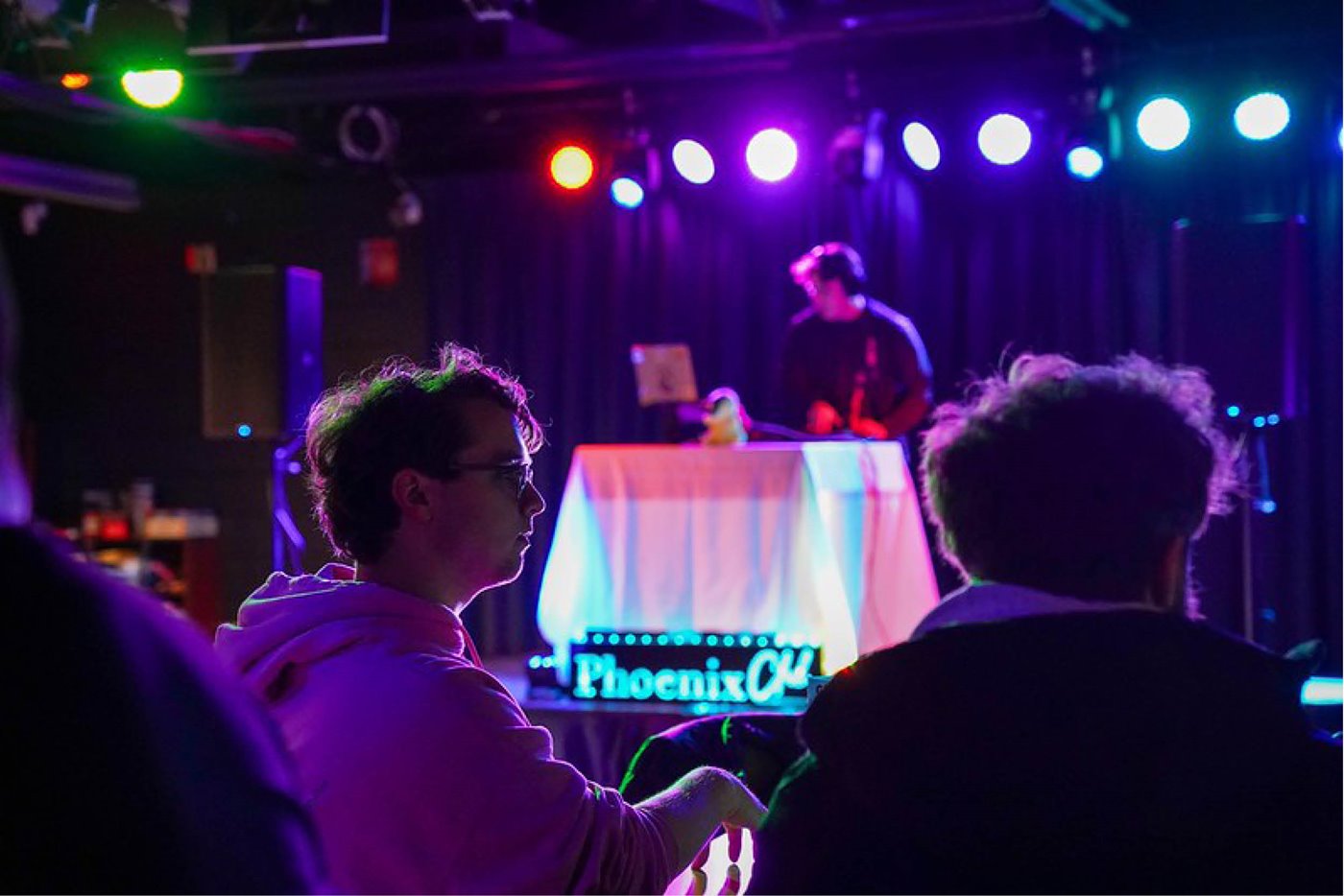 Students listen to a performance in the Phoenix Club