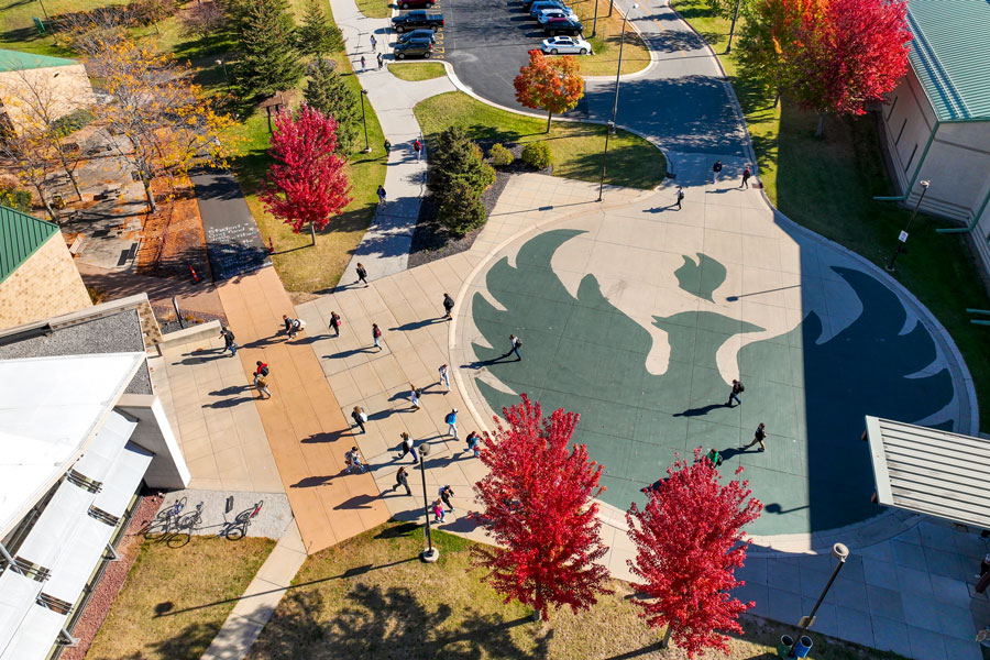 Aerial view of campus