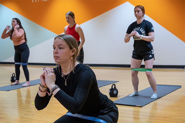 Group Exercise Class using resistance bands