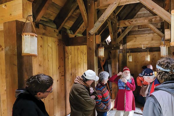 People tour the Viking House