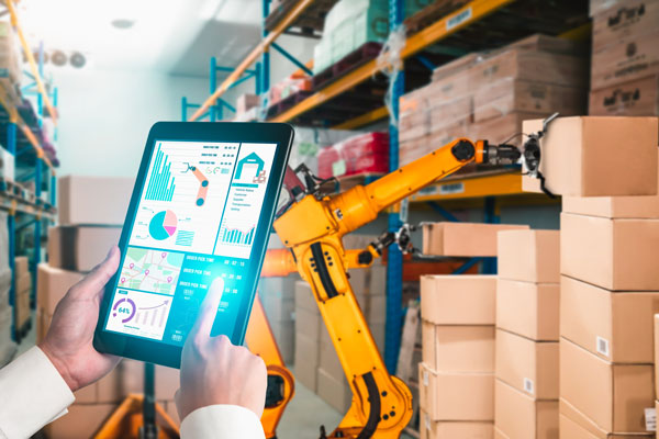 Working using robot technology in warehouse