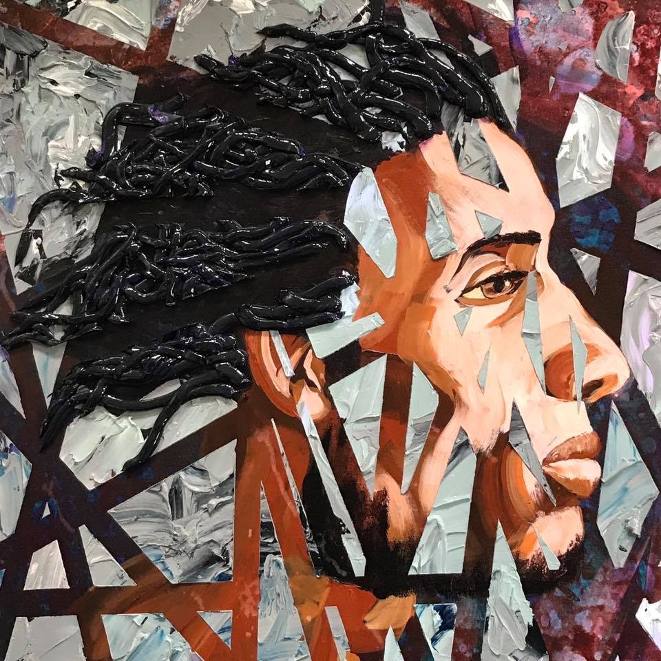 Art of a young man in profile