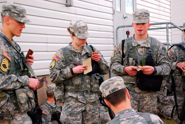 Students in training uniforms during Cadet Professional Development Training