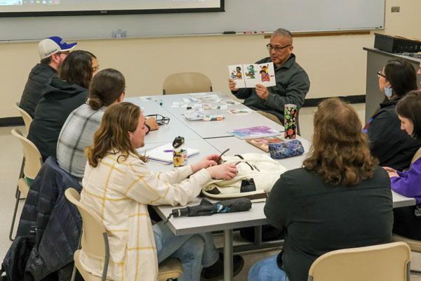 Students learning about the Oneida language