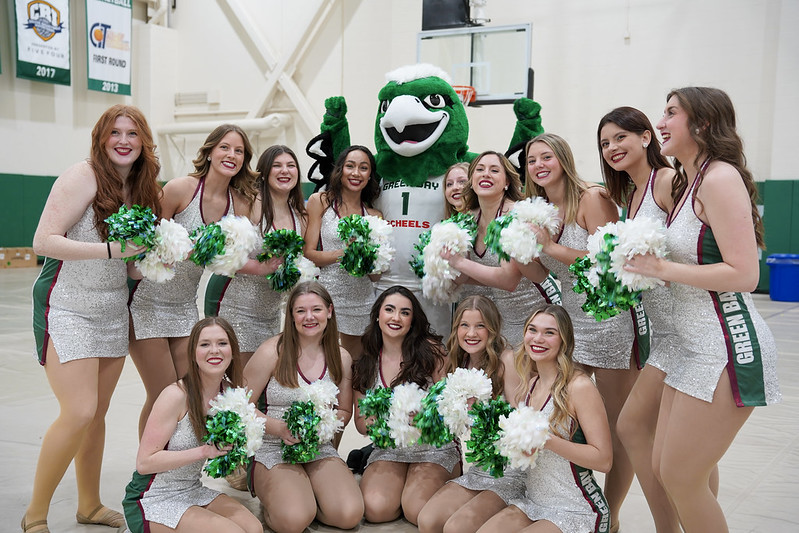 The UWGB dance team poses with Phlash