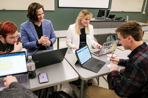 Students work in a group