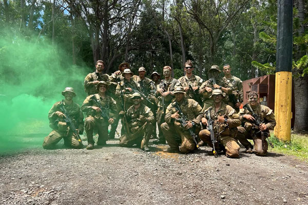 ROTC summer group pose together for photo