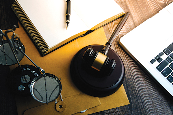 Gavel on desk