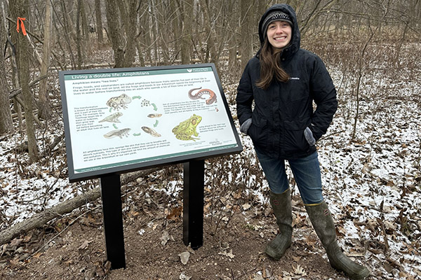 Outdoor signage noting local wildlife