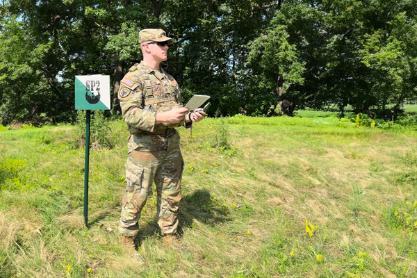 ROTC in land navigation course