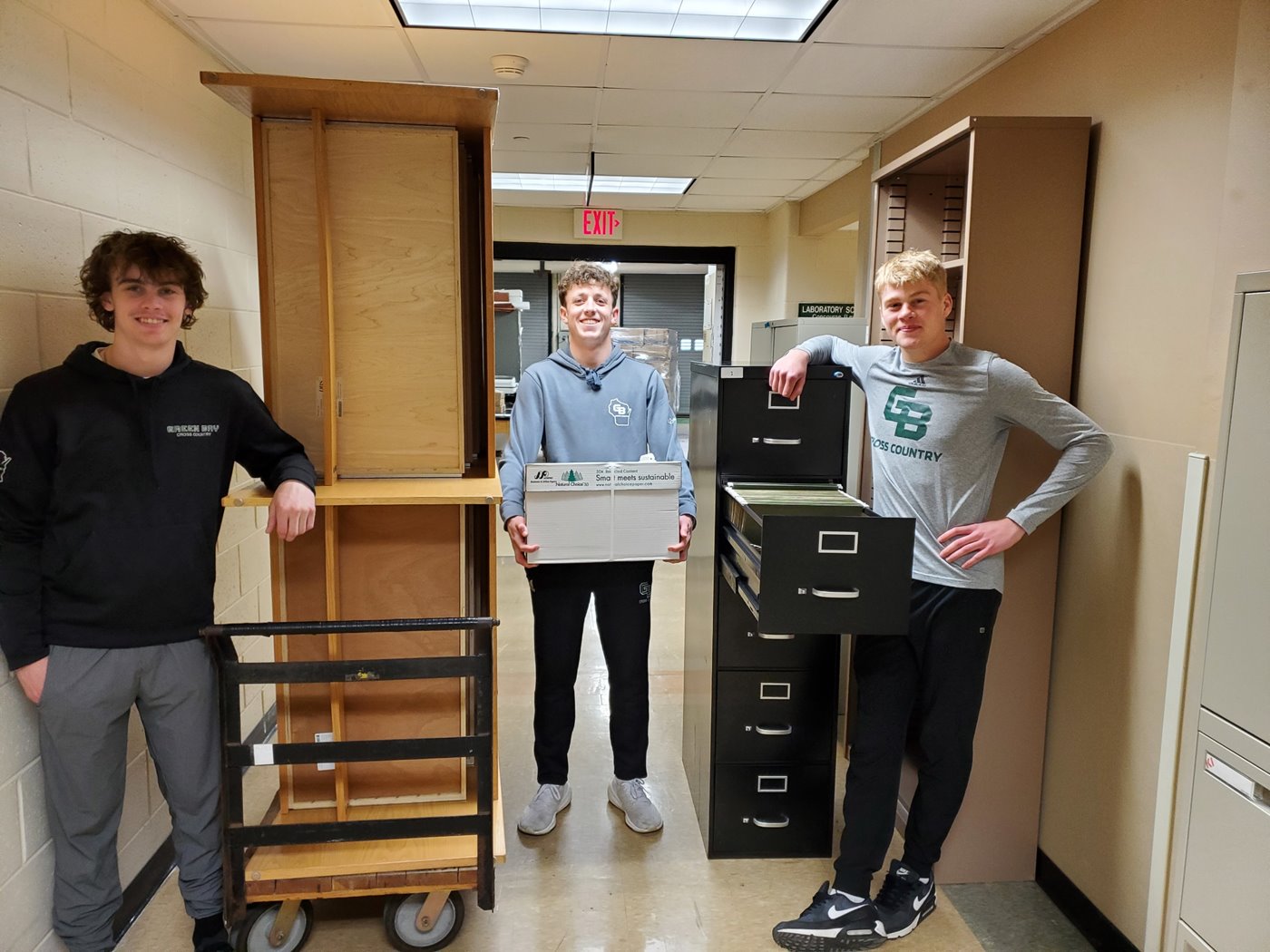 Group of students with supplies